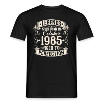 Octobre Né 1985 Légendes Anniversaire - T-shirt homme - noir - Devant - AI Model Male 178 light (178cm)