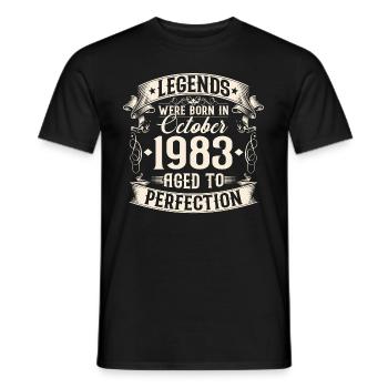 Octobre Né 1983 Légendes Anniversaire - T-shirt homme - noir - Devant - AI Model Male 178 light (178cm)