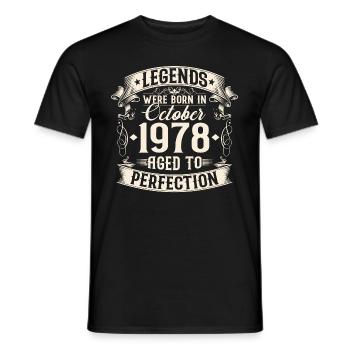 Octobre Né en 1978 Légendes Anniversaire - T-shirt homme - noir - Devant - AI Model Male 178 light (178cm)