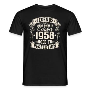 Octobre Né en 1958 Legends Anniversaire - T-shirt homme - noir - Devant - AI Model Male 178 light (178cm)