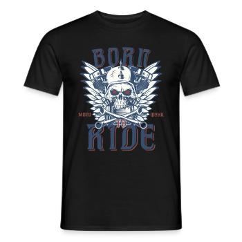 Motocyclette. Né pour conduire. - T-shirt homme - noir - Devant - AI Model Male 178 light (178cm)