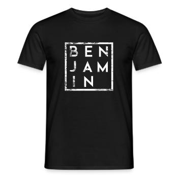 Benjamin Minimalismus - Männer T-Shirt - Schwarz - Vorne - AI Model Male 178 light (178cm)