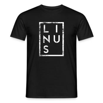 Linus Minimalismus - Männer T-Shirt - Schwarz - Vorne - AI Model Male 178 light (178cm)
