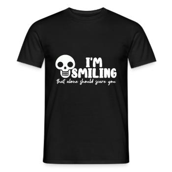 Halloween horror scary saying - Men's T-Shirt - black - Front - AI Model Male 178 light (178cm)