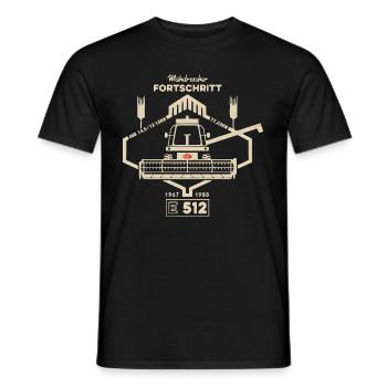 FORTSCHRITT Mähdrescher E 512 DDR ostalgie LPG - Männer T-Shirt - Schwarz - Vorne - AI Model Male 178 light (178cm)