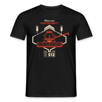 FORTSCHRITT Mähdrescher E512 DDR LPG - Männer T-Shirt - Schwarz - Vorne - AI Model Male 178 light (178cm)