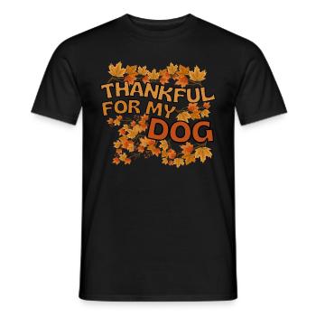 Reconnaissant pour mon chien Chien Automne Gratitude - T-shirt homme - noir - Devant - AI Model Male 178 light (178cm)