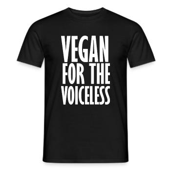 Vegan For The Voiceless - Vegan Saying - Men's T-Shirt - black - Front - AI Model Male 178 light (178cm)