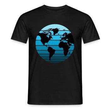 Weltkugel, Erde, im retro vintage Look. Erdkugel - Männer T-Shirt - Schwarz - Vorne - AI Model Male 178 light (178cm)