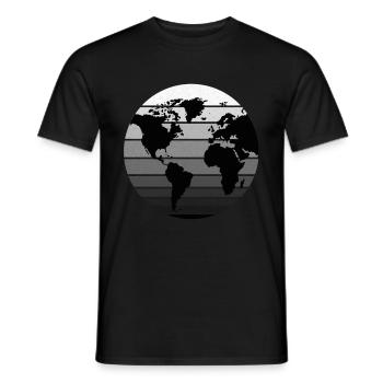 Weltkugel, Erde, im retro vintage Look. Erdkugel - Männer T-Shirt - Schwarz - Vorne - AI Model Male 178 light (178cm)