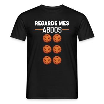Regarde Mes Abdos | Cookies - T-shirt homme - noir - Devant - AI Model Male 178 light (178cm)