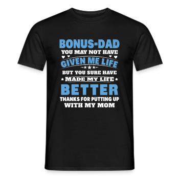Der hübsche Papa verlässt die Tochter des Sohnes und der Frau - Männer T-Shirt - Schwarz - Vorne - AI Model Male 178 light (178cm)