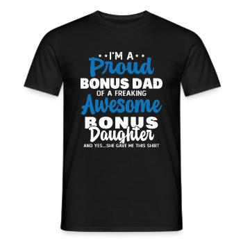 Proud to be the father of a super awesome daughter - Men's T-Shirt - black - Front - AI Model Male 178 light (178cm)