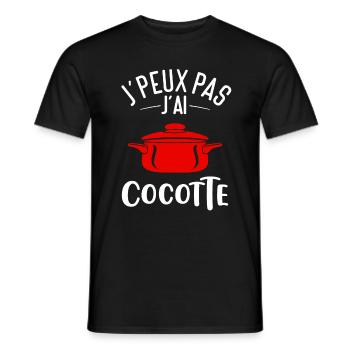 J peux Pas J ai Cocotte Humour Cuisine En Fonte - T-shirt homme - noir - Devant - AI Model Male 178 light (178cm)