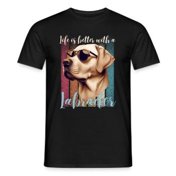 Labrador Labbi Dog Dog Owner Family Dog Fun - Men's T-Shirt - black - Front - AI Model Male 178 light (178cm)