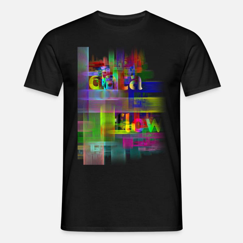 DATA FLOW - Männer T-Shirt - Schwarz