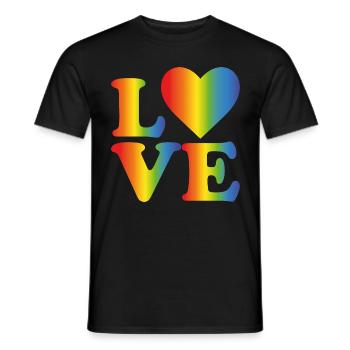 Liebe LGBT Regenbogen - Männer T-Shirt - Schwarz - Vorne - AI Model Male 178 light (178cm)