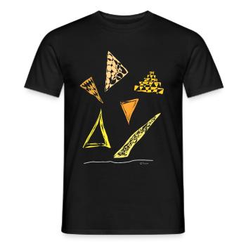 Abstract design pizza pieces to enjoy - Men's T-Shirt - black - Front - AI Model Male 178 light (178cm)