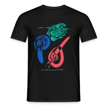 Dessin abstrait Les bouteilles fissurées - T-shirt homme - noir - Devant - AI Model Male 178 light (178cm)