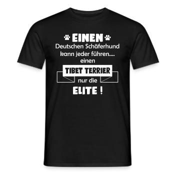 Tibet Terrier Tshirt - Tibet Terrier Hund Shirt - Männer T-Shirt - Schwarz - Vorne - AI Model Male 178 light (178cm)