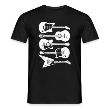 Retro Guitar Guitarist Vintage Guitarists - Men's T-Shirt - black - Front - AI Model Male 178 light (178cm)