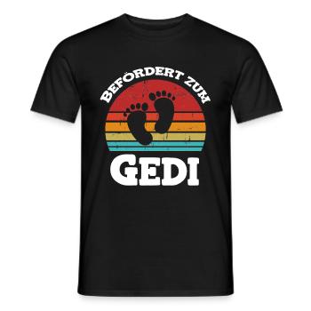 Befördert zum Gedi Patenonkel Österreich - Männer T-Shirt - Schwarz - Vorne - AI Model Male 178 light (178cm)
