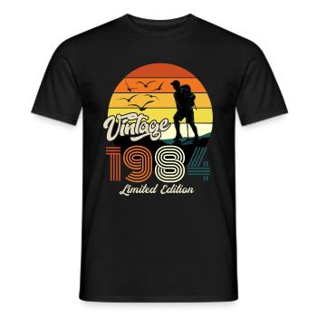 Vintage 1984 Limited Edition 50th Birthday - Men's T-Shirt - black - Front - AI Model Male 178 light (178cm)