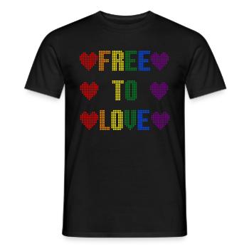 Free to Love freie Liebe Dots - Men's T-Shirt - black - Front - AI Model Male 178 light (178cm)