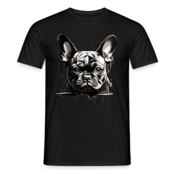 CHIEN BOULEDOGUE FRANÇAIS - T-shirt homme - noir - Devant - AI Model Male 178 light (178cm)