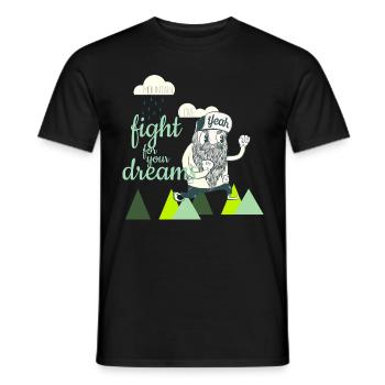 Fight for your Dreams - Men's T-Shirt - black - Front - AI Model Male 178 light (178cm)