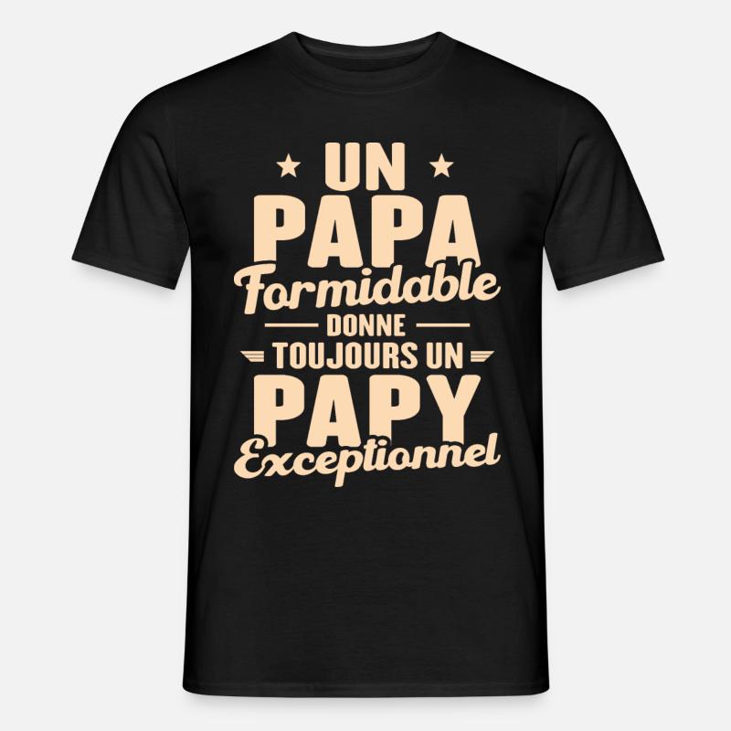 Papa Formidable - Papy Exceptionnel - T-shirt homme - noir