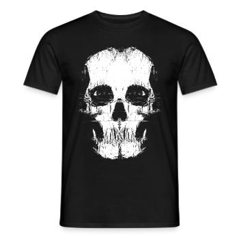 Psycho Glitch Skull - Männer T-Shirt - Schwarz - Vorne - AI Model Male 178 light (178cm)
