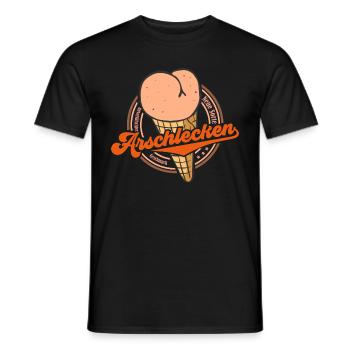 Arschlecken (Neue-Eis-Sorte-Edition) - Männer T-Shirt - Schwarz - Vorne - AI Model Male 178 light (178cm)
