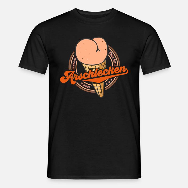 Arschlecken (Neue-Eis-Sorte-Edition) - Männer T-Shirt - Schwarz
