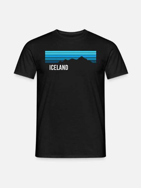 Île Islande Geysir Fjords Volcan - T-shirt homme - noir
