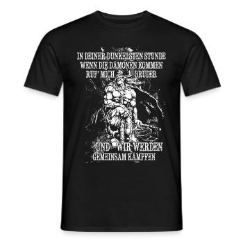 In your darkest hour call me! (bright) - Men's T-Shirt - black - Front - AI Model Male 178 light (178cm)