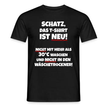 Wäsche Waschen Mann Anleitung Frau lustiger Spruch - Männer T-Shirt - Schwarz - Vorne - AI Model Male 178 light (178cm)