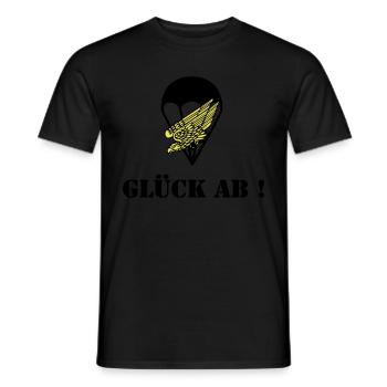 Glück ab Fallschirmjäger - Männer T-Shirt - Schwarz - Vorne - AI Model Male 178 light (178cm)