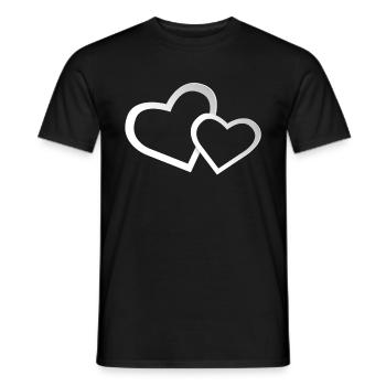 Two Hearts Love Gift Gift Idea - Men's T-Shirt - black - Front - AI Model Male 178 light (178cm)