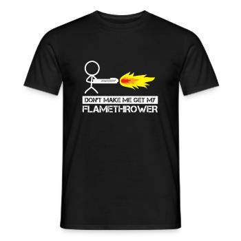 Flammenwerfer Stick Figur Mann Flammen Gewehr - Männer T-Shirt - Schwarz - Vorne - AI Model Male 178 light (178cm)