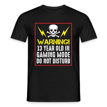 Funny 13th Birthday Boy 13 Years Gamer Teen - Men's T-Shirt - black - Front - AI Model Male 178 light (178cm)