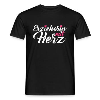 Educator with heart Educator Kita Childminder - Men's T-Shirt - black - Front - AI Model Male 178 light (178cm)