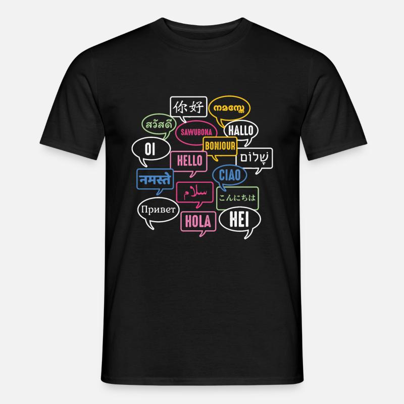Multilingual Polyglot Globetrotter Language - Men's T-shirt - black