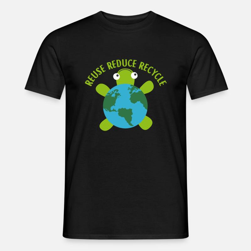 Reduce Reuse Recycle Turtle -Save Earth Ocean - Männer T-Shirt - Schwarz