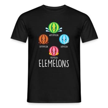 Watermelon Element Chemistry Water Earth Fire Air - Men's T-Shirt - black - Front - AI Model Male 178 light (178cm)