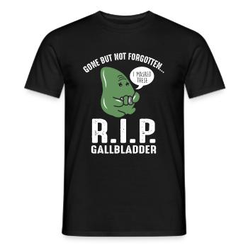 La vésicule biliaire a disparu, mais n’oublie pas. - T-shirt homme - noir - Devant - AI Model Male 178 light (178cm)