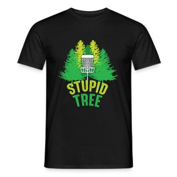 Disc Golf Frisbee Hobby Stupid Tree - Men's T-Shirt - black - Front - AI Model Male 178 light (178cm)