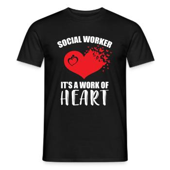 Sozialarbeiter ein Werk des Herzens Mix Schmetterl - Männer T-Shirt - Schwarz - Vorne - AI Model Male 178 light (178cm)