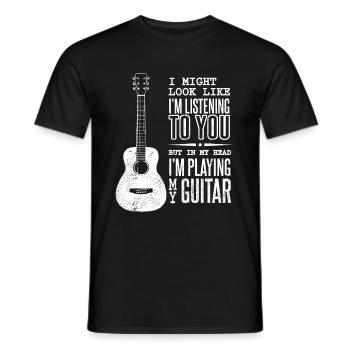 Musicians Guitar Passion Music Guitarist - Men's T-Shirt - black - Front - AI Model Male 178 light (178cm)