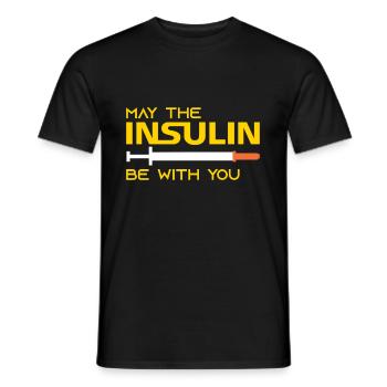 Que le diabète soit l’insuline avec vous - T-shirt homme - noir - Devant - AI Model Male 178 light (178cm)